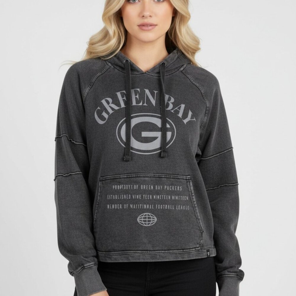 Green Bay Packers Womens Black End Zone Hooded Sweatshirt Medium